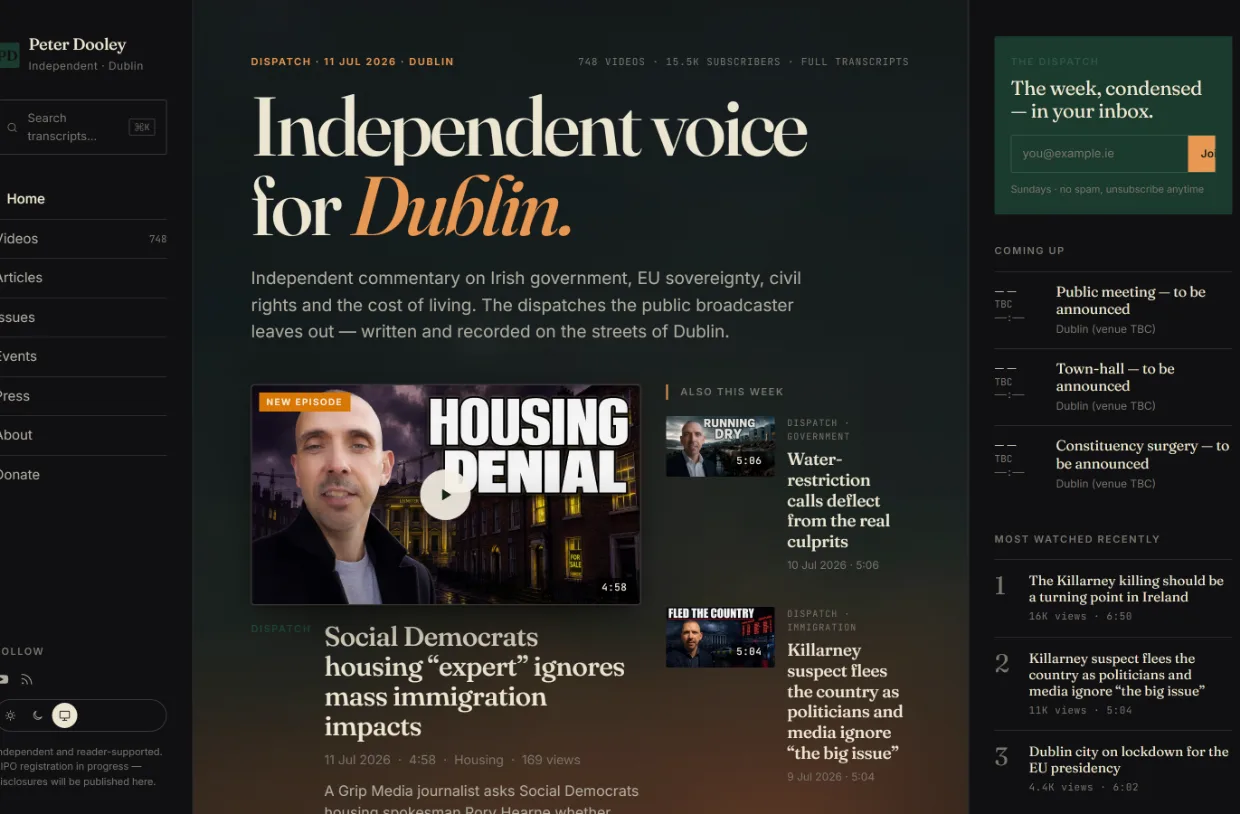 peterdooley.ie — editorial homepage